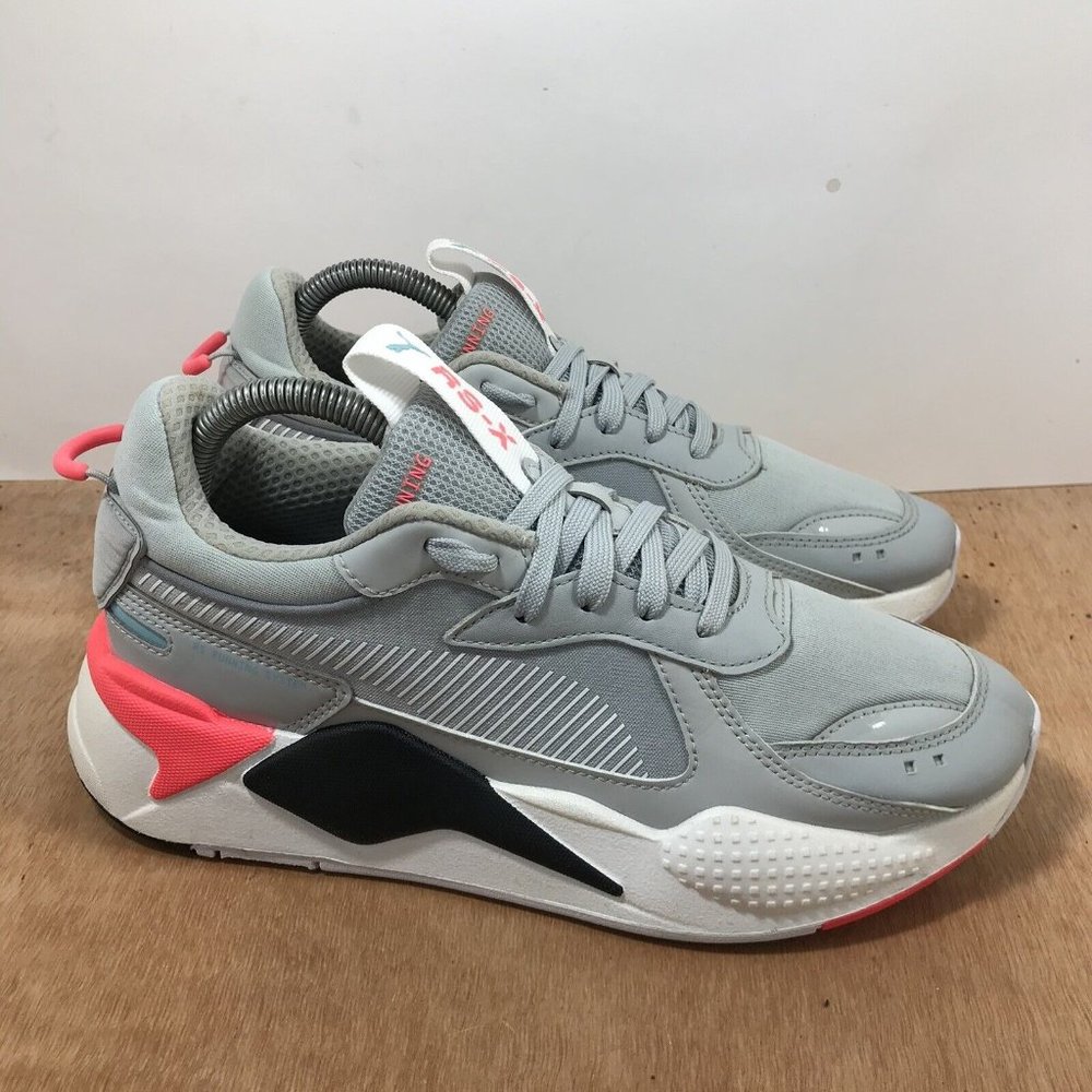 PUMA Womens RS-X Patent Sneakers 372780-02 Hight Rise/White Size 9